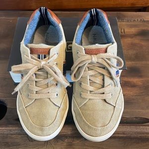 Boys Nautica tan canvas sneakers size 2